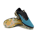 Chuteira Nike Phantom 6 Elite FG - Azul e Preta com design elegante e sola de tração para desempenho em campo.