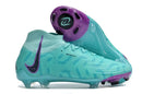 Chuteira Nike Phantom Luna Elite FG Verde e Roxo com design inovador e tecnologia de ponta para desempenho em campo.