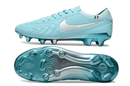 Chuteira Nike Tiempo Legend X Elite FG Azul vista superior e inferior, design em azul com detalhes prateados.