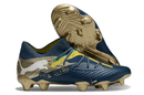Chuteira Puma Future 7 FG - NJR com design em azul e detalhes dourados para desempenho em campo.
