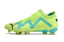 Chuteira Puma Future Ultimate FG Verde com design inovador e tecnologia de ponta em amarelo e verde