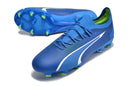 Chuteira Puma Ultra Ultimate FG Azul - modelo leve e responsivo para máxima velocidade e controle em campo.