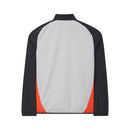 Corta-Vento Benfica nas cores cinza, preto e laranja, visto na parte de trás, coleção 24/25 Olympic Store.