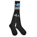 Meias Compridas Futebol Adidas em preto com design moderno e logotipo adidas para desempenho em campo.