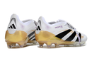 Chuteira Adidas Predator Elite Fold-Over Tongue FG - Branca, Dourada e Preta