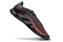 Chuteira Futsal Adidas Predator Elite Fold Over Tongue IC em preto e vermelho, ideal para desempenho em quadras.