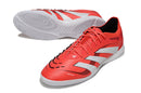 Chuteira Futsal Adidas Predator Elite Fold-Over Tongue IC em laranja e branca, perfeita para jogos e treinos.