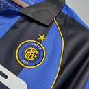Camisa do Inter de Milão Home 01/02 Retro com detalhes do escudo e gola