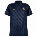 Camisolas Juventus third 24/25, camisa de futebol azul escuro com detalhes em dourado.