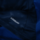 Área interna do uniforme azul Manchester United away 24/25 com tecnologia AEROREADY.