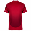 Camisa Manchester United home 24/25 vermelha com design moderno, vista traseira.