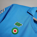 Camisolas Napoli Home 87/88 Retro com detalhes de bordado em verde e vermelho.