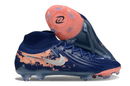 Nike Phantom Luna Elite FG - Azul e Rosa "Halaand" com design em azul e rosa, ideal para desempenho em campo.