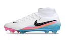 Nike Phantom Luna Elite FG - Branca, Rosa, Laranja e Azul com design inovador e tecnologia Phantom Sense.