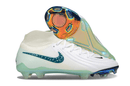 Nike Phantom Luna Elite NU FG Branca e Verde - Chuteira de futebol com tecnologia avançada e design inovador.