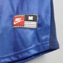 Etiqueta do PSG Home 98/99 Retro Azul e Vermelho com logo da Nike e tamanho M