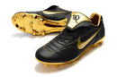 Nike Tiempo Legend 7 R10 FG Preta e Dourado - chuteiras de futebol em preto e dourado.
